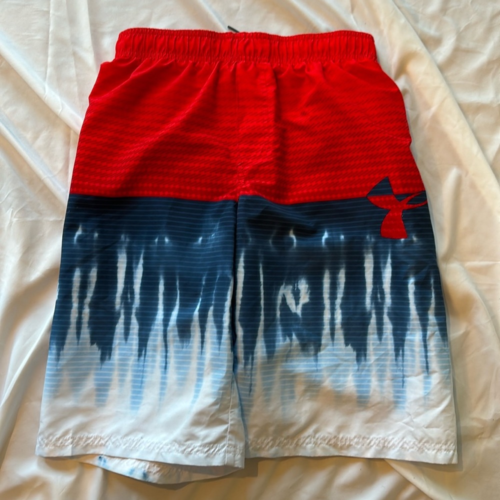 Under Armour Boys YXL Swimsuit, Red, White and Blue